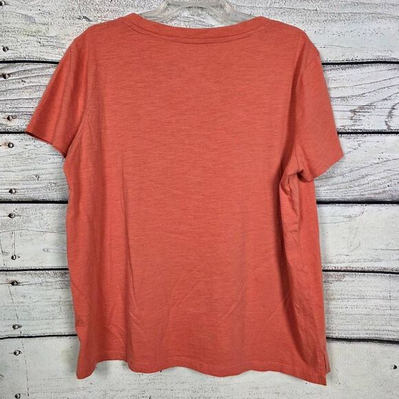 24/7 by Maurices Coral Cotton V-Neck Tee L - Picture 4 of 7